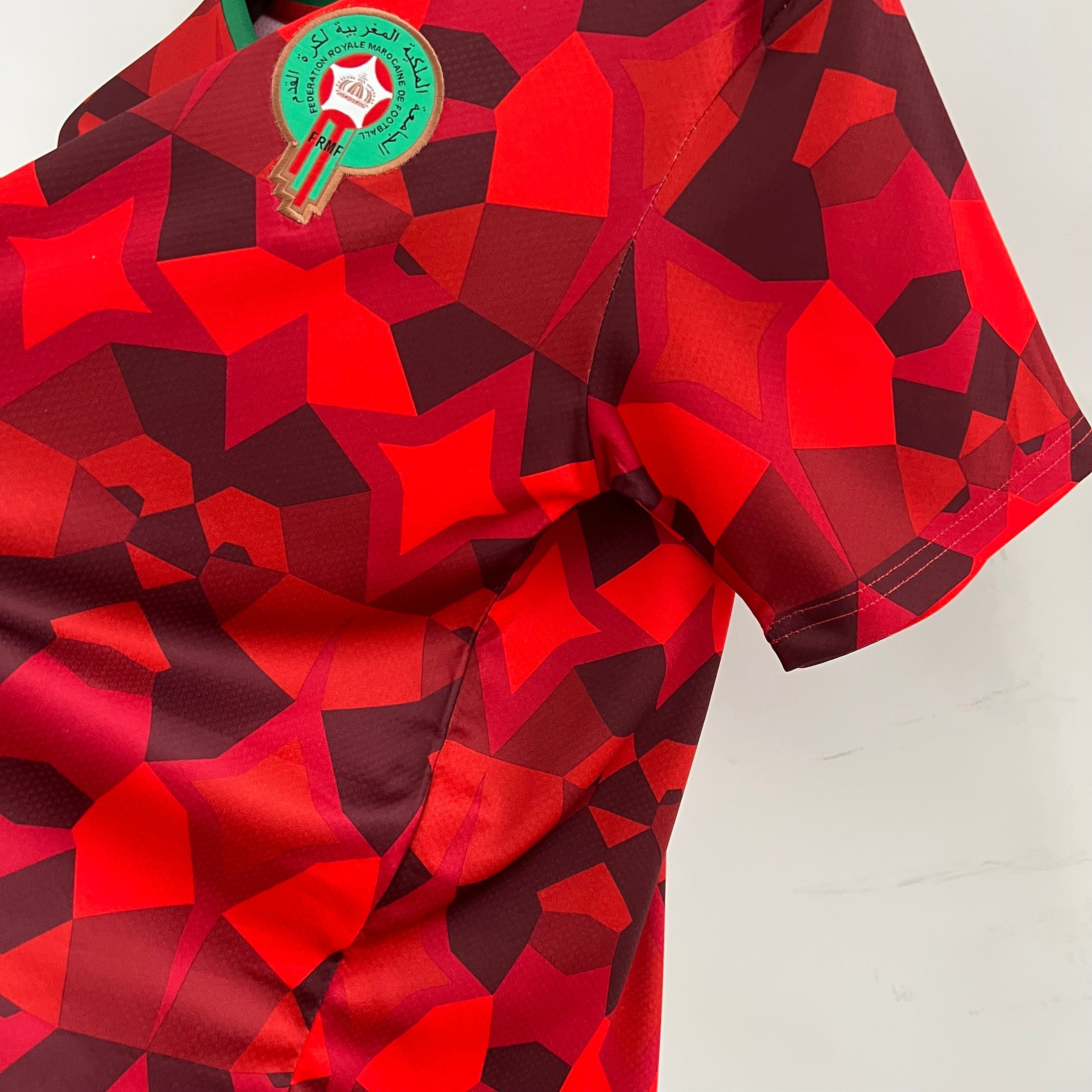 Maillot Maroc Rouge Collection CAN 23/24 Mosaïque By Maroco